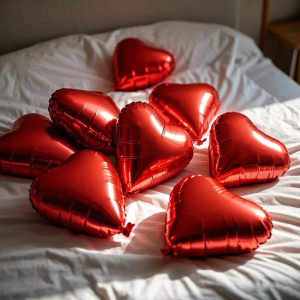 ballons coeur en aluminium rouge