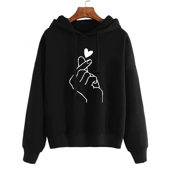 sweat coeur coréen noir