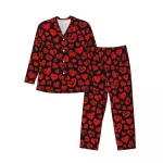tenue de nuit homme noir rouge coeurs