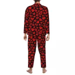 pyjama confortable noir rouge avec coeurs