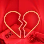 Néon coeur brisé rouge
