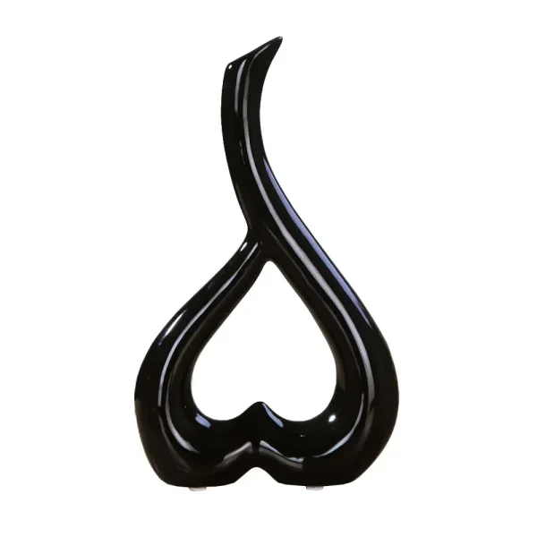 Vase à fleur coeur à l'envers noir