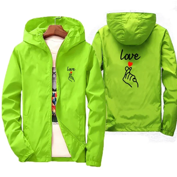 veste automne lime Love coeur coréen noir pour homme