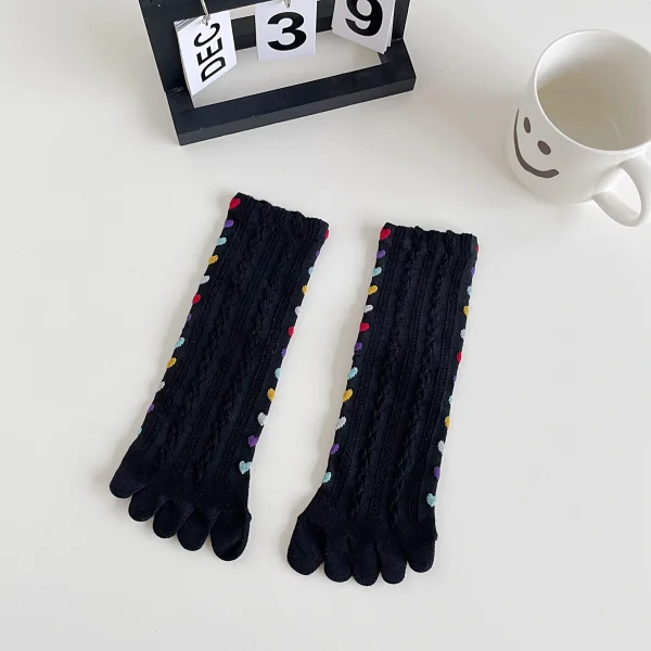 chaussettes doigts de pieds coeur noires