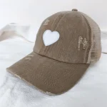 casquette coeur délavée kaki