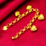 bracelet luxe pendentifs coeur