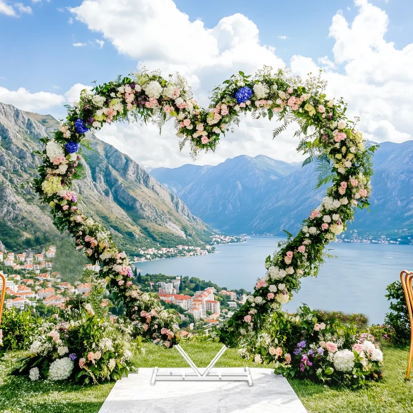 Arche en coeur pour mariage