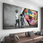Déco murale I Love You graffiti enfant