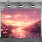 murale art déco coeur romantique paysage