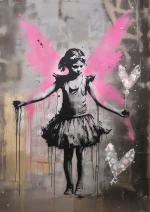 tableau coeur ange pop street art