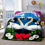 couverture cygnes amoureux