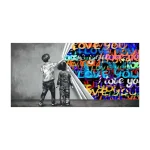 Tableau coeur enfants graffiti I Love You