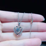 pendentif Coeur or blanc diamant