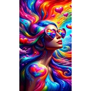 peinture diamand femme lunettes