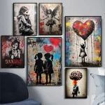 tableau street art coeur attaché