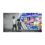 Tableau art coeur enfants graffiti Love