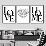 ensemble déco coeur noir