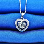 collier qualité Coeur or blanc diamant