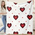 Couverture romantique multi coeurs