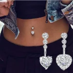 bijou coeur Crystal acier chirurgical nombril