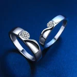 alliances demi coeur de luxe moissanite