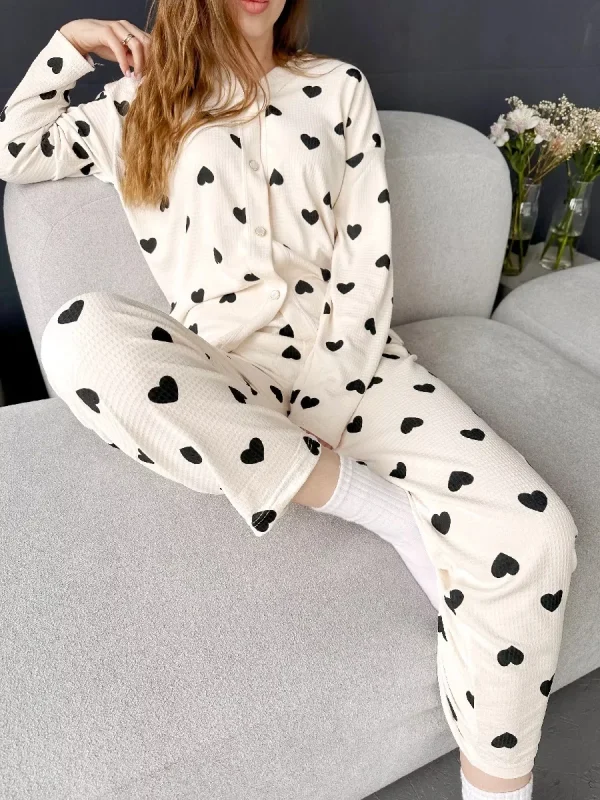 pyjama femme coeur automne hiver