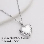 Collier coeur photo en métal