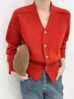 Cardigan ample boutons dorés
