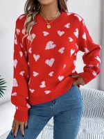 Univers Coeur tricot rouge