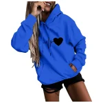 hoodie manches longue ligne de coeur capuche