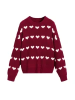 pull femme motif coeur