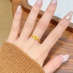 bague or coeur classique