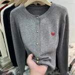 style décontracté cardigan coeur rouge