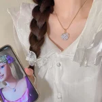Collier tendance quartz rose