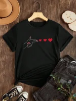 T-shirt ample univers coeur noir