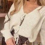 tricot Y2K motif léopard