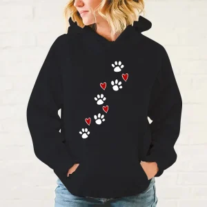 hoodie femme noir avec motifs