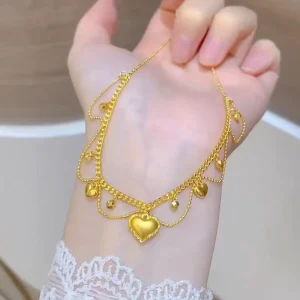 collier coeur petits coeurs pendentifs