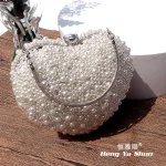 pochette soirée coeur perles