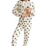 ensemble nuit motif coeur élégant
