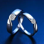 bagues moissanite demi coeur