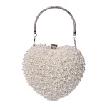 sac de soirée coeur perles romantique