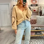 cardigan tendance coeur léopard