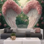murale ailes d'ange coeur