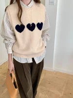 débardeur broderie laine