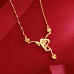 collier passion coeur flèche or