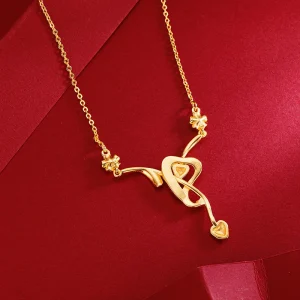 collier passion coeur flèche or