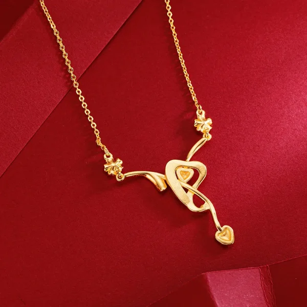 collier passion coeur flèche or