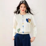 cardigan coeur femme design original