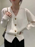 Cardigan boutons dorés automne